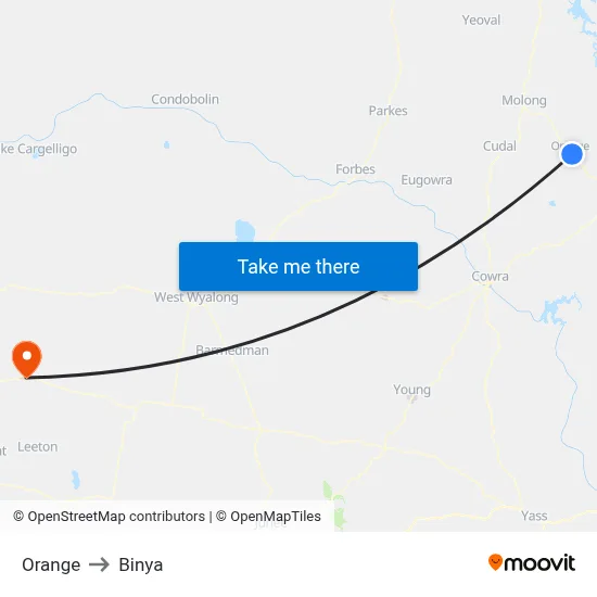 Orange to Binya map