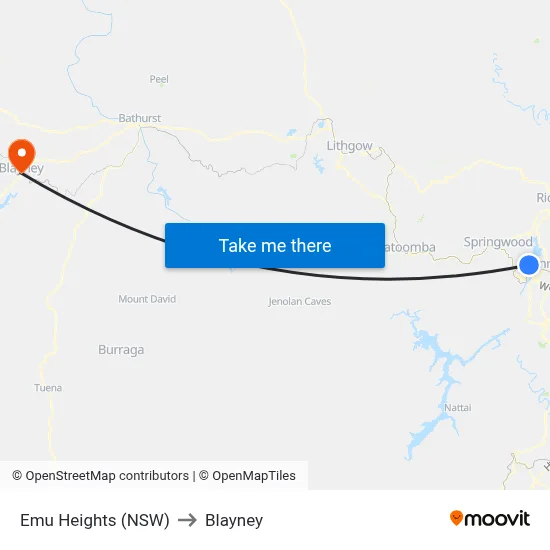 Emu Heights (NSW) to Blayney map