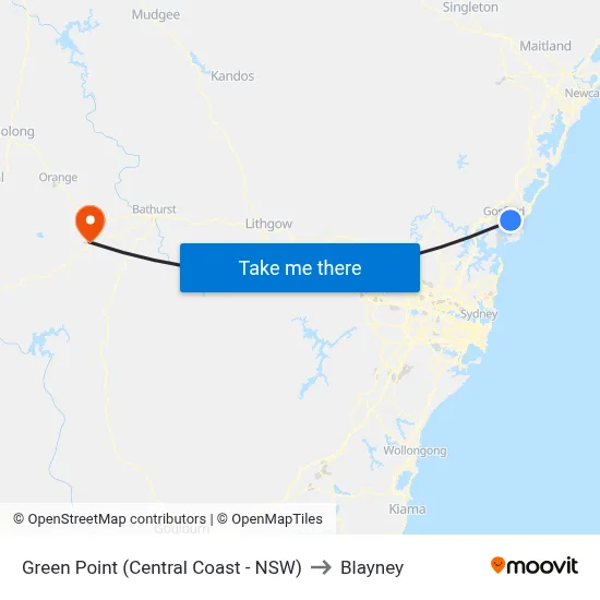 Green Point (Central Coast - NSW) to Blayney map