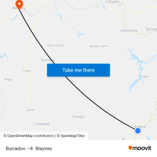 Burradoo to Blayney map
