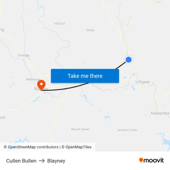 Cullen Bullen to Blayney map