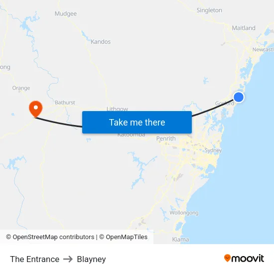 The Entrance to Blayney map