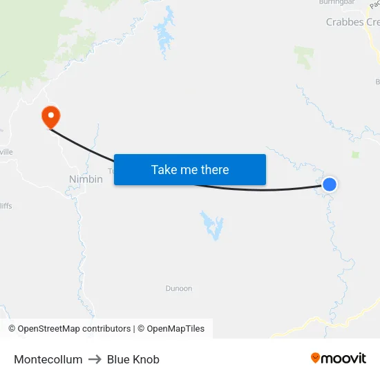 Montecollum to Blue Knob map