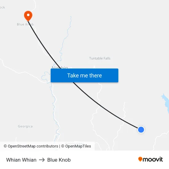 Whian Whian to Blue Knob map