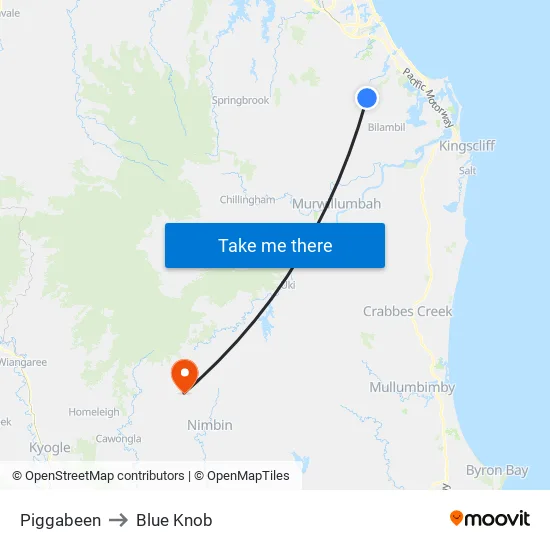 Piggabeen to Blue Knob map