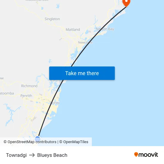 Towradgi to Blueys Beach map