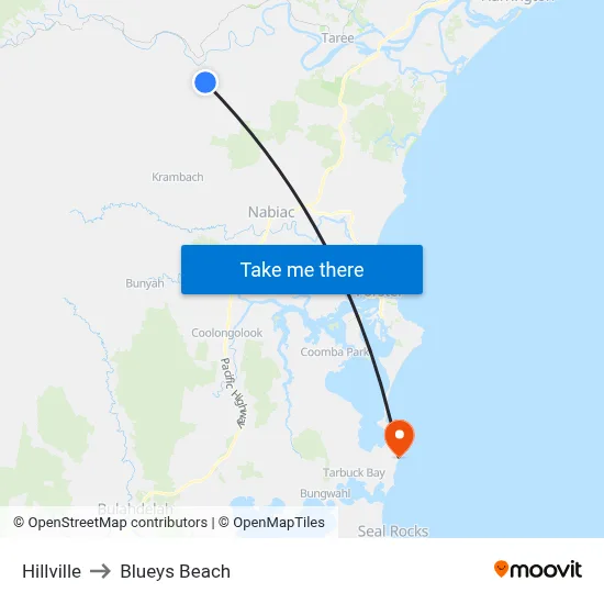 Hillville to Blueys Beach map