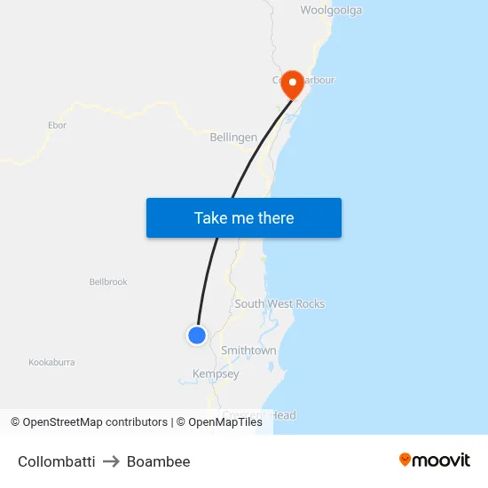 Collombatti to Boambee map