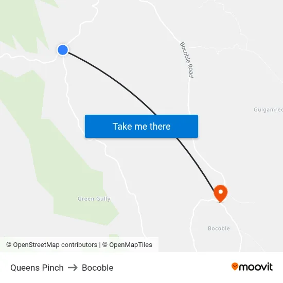 Queens Pinch to Bocoble map