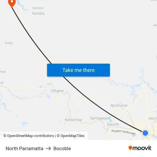 North Parramatta to Bocoble map