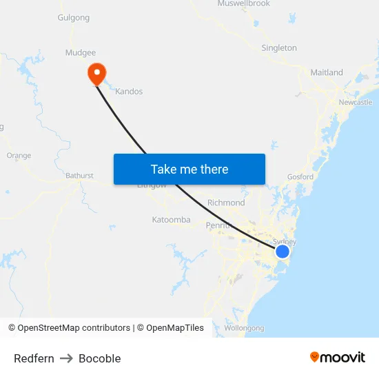 Redfern to Bocoble map