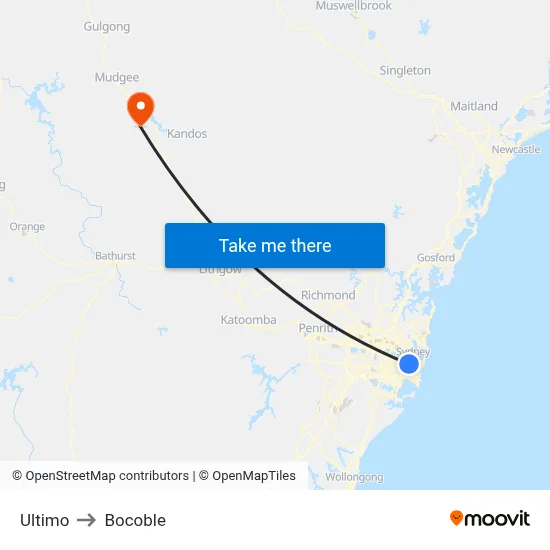 Ultimo to Bocoble map