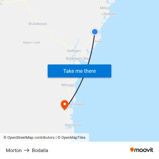 Morton to Bodalla map