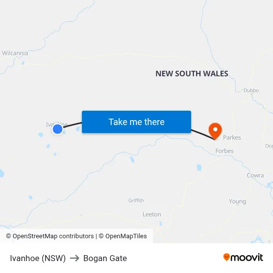 Ivanhoe (NSW) to Bogan Gate map