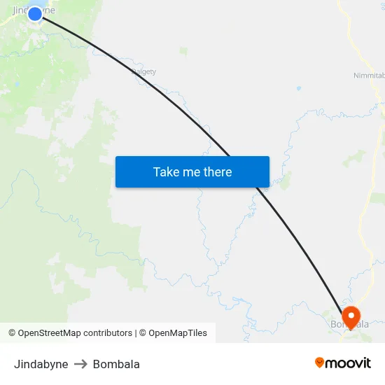 Jindabyne to Bombala map