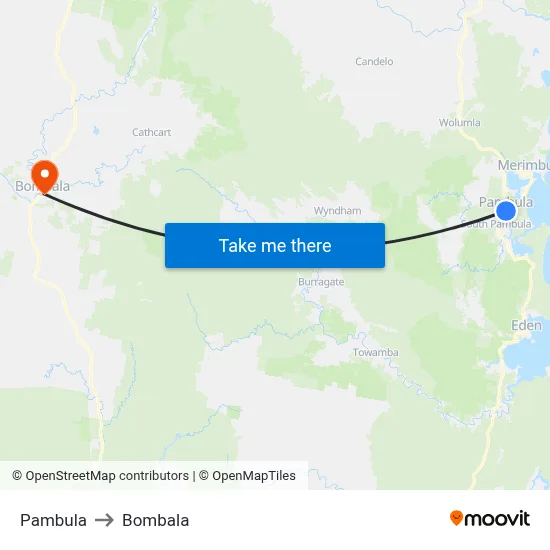 Pambula to Bombala map