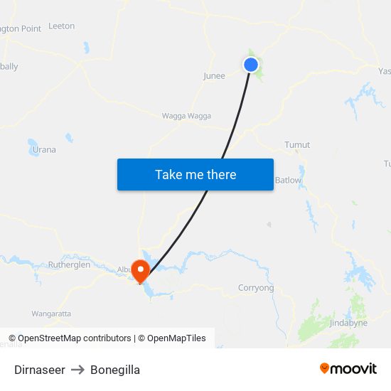 Dirnaseer to Bonegilla map