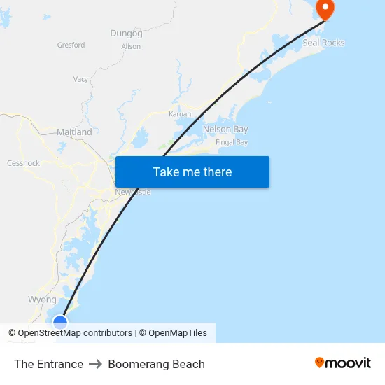 The Entrance to Boomerang Beach map