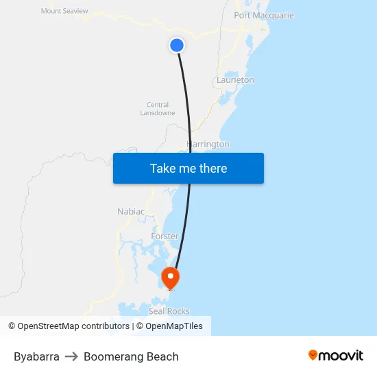 Byabarra to Boomerang Beach map