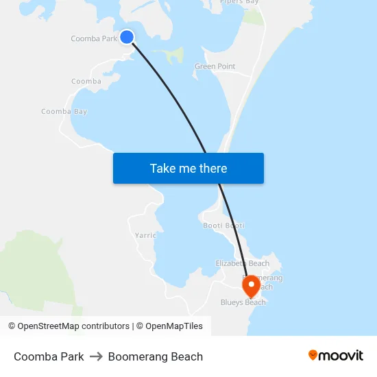 Coomba Park to Boomerang Beach map