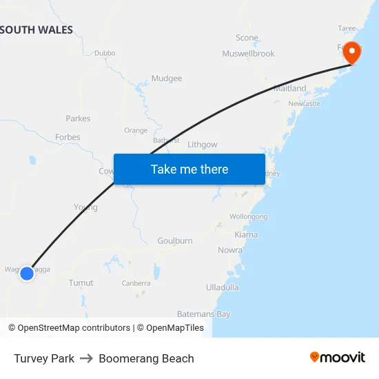Turvey Park to Boomerang Beach map
