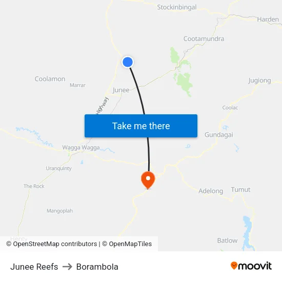 Junee Reefs to Borambola map