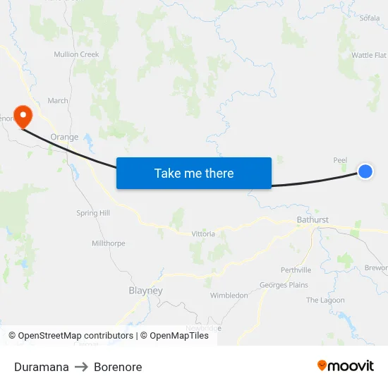 Duramana to Borenore map