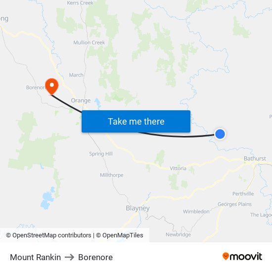 Mount Rankin to Borenore map