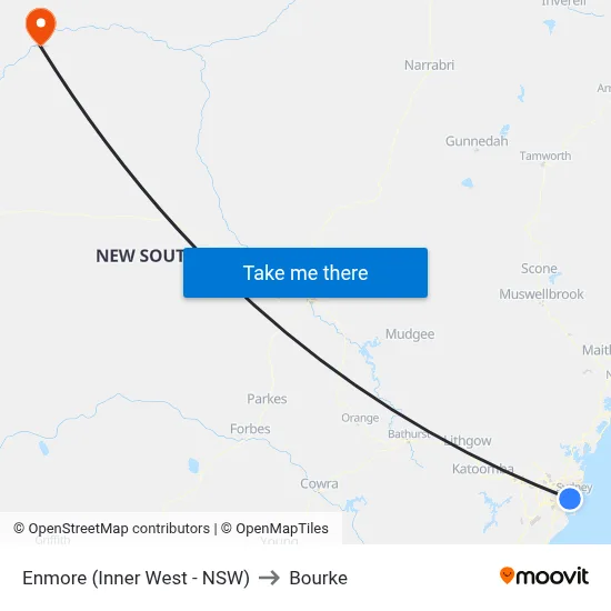 Enmore (Inner West - NSW) to Bourke map