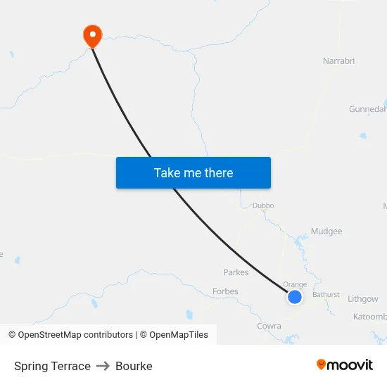 Spring Terrace to Bourke map