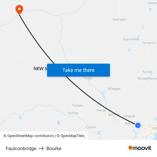 Faulconbridge to Bourke map