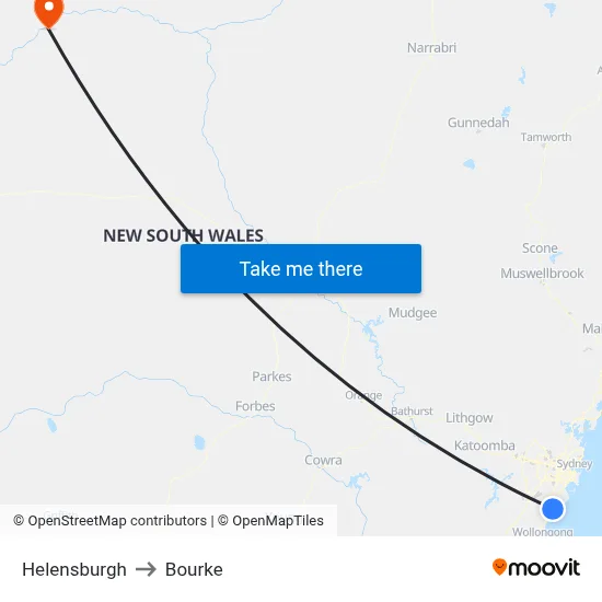 Helensburgh to Bourke map