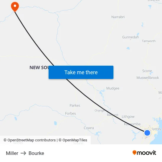 Miller to Bourke map