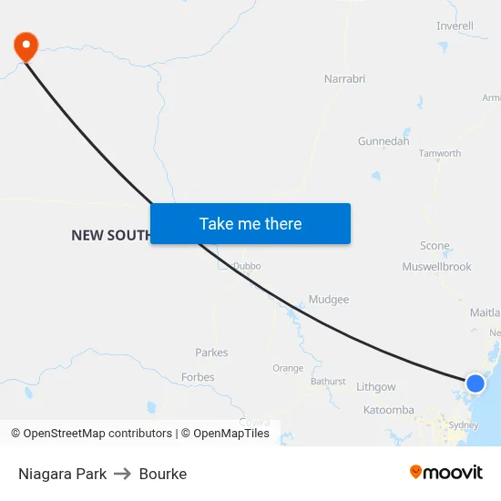 Niagara Park to Bourke map