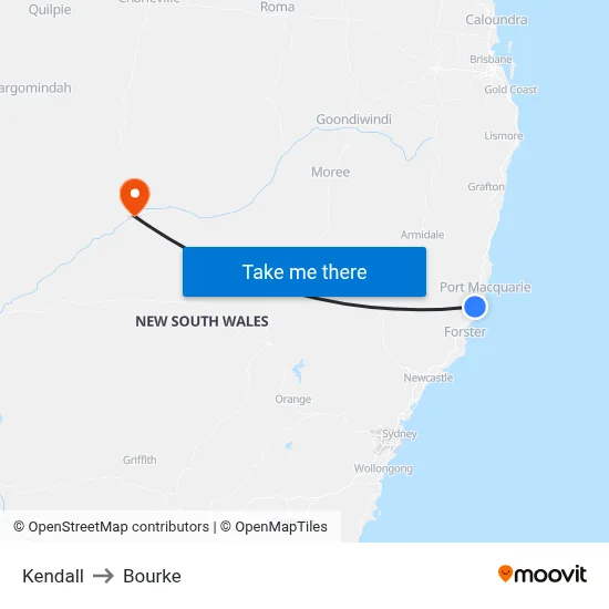 Kendall to Bourke map