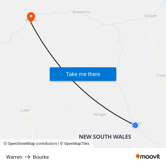 Warren to Bourke map