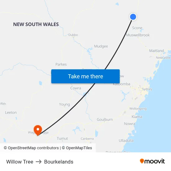 Willow Tree to Bourkelands map