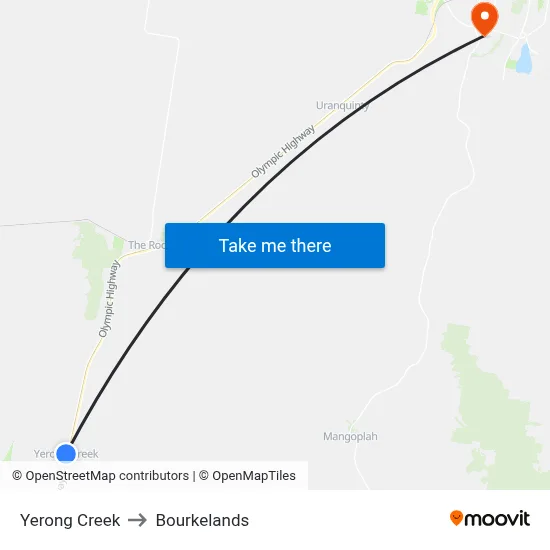 Yerong Creek to Bourkelands map