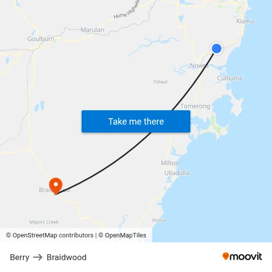 Berry to Braidwood map