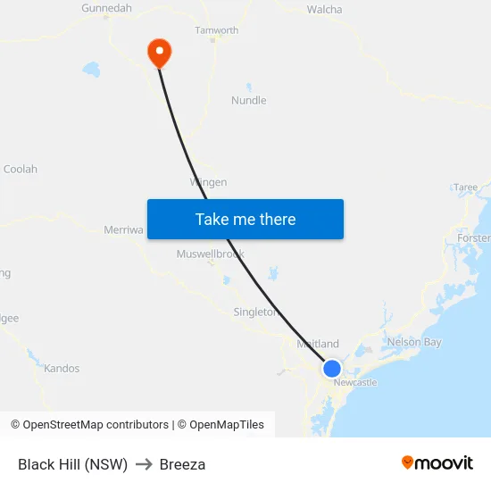 Black Hill (NSW) to Breeza map