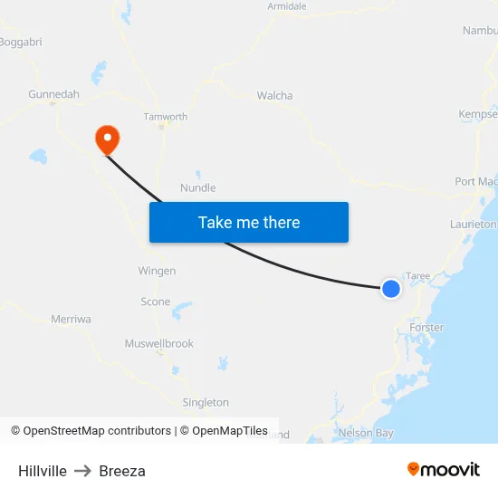 Hillville to Breeza map