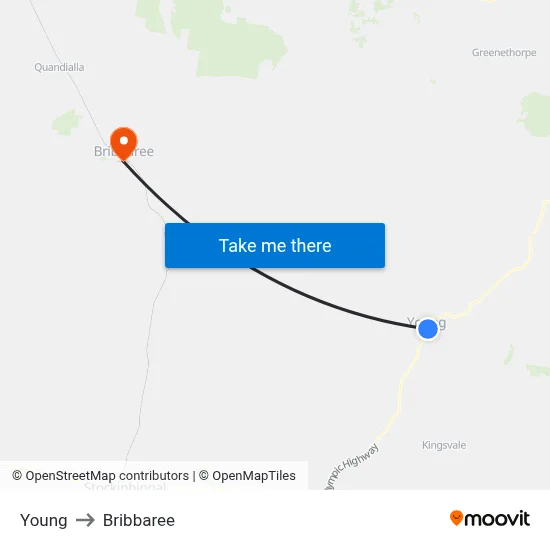 Young to Bribbaree map