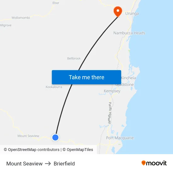 Mount Seaview to Brierfield map