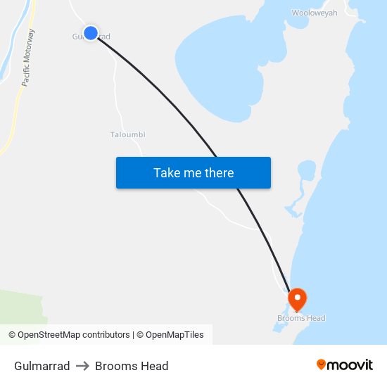 Gulmarrad to Brooms Head map