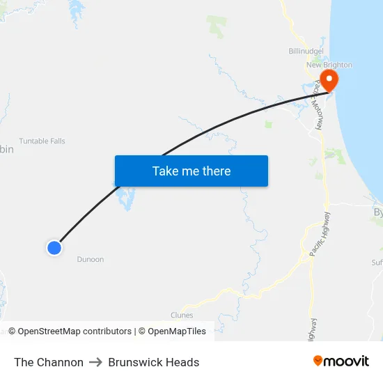 The Channon to Brunswick Heads map