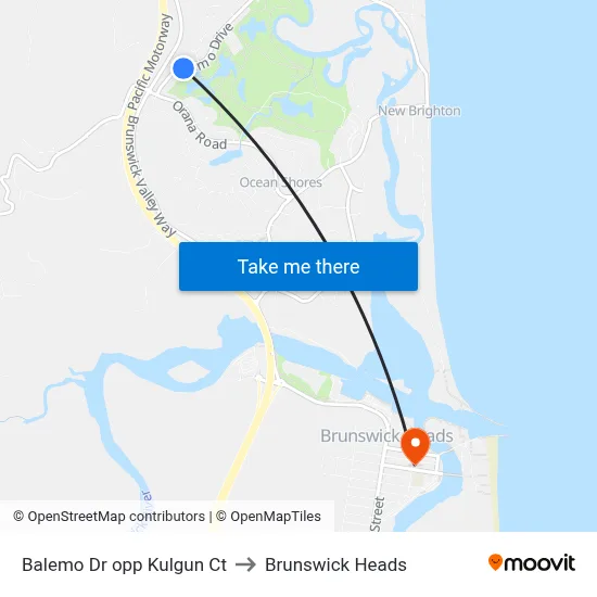 Balemo Dr opp Kulgun Ct to Brunswick Heads map