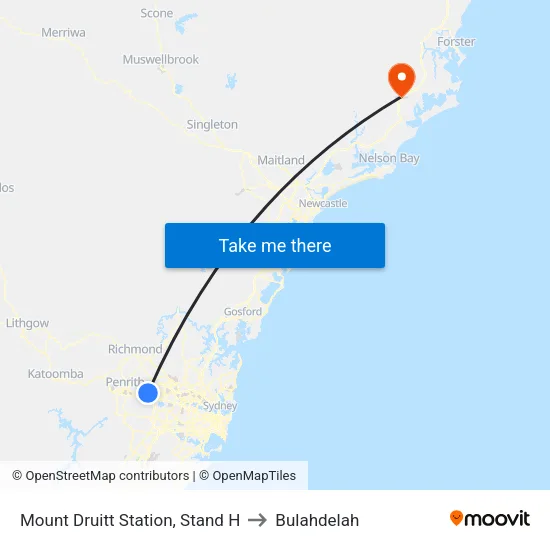 Mount Druitt Station, Stand H to Bulahdelah map