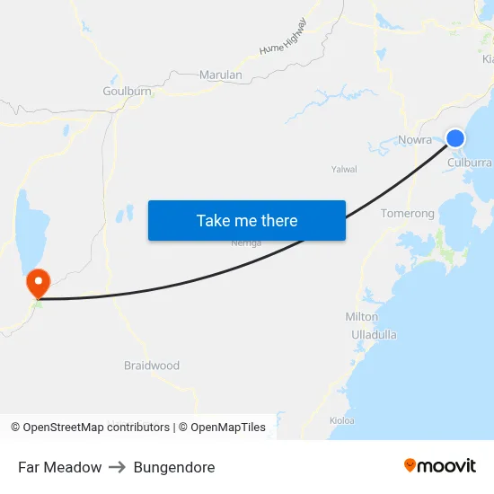 Far Meadow to Bungendore map
