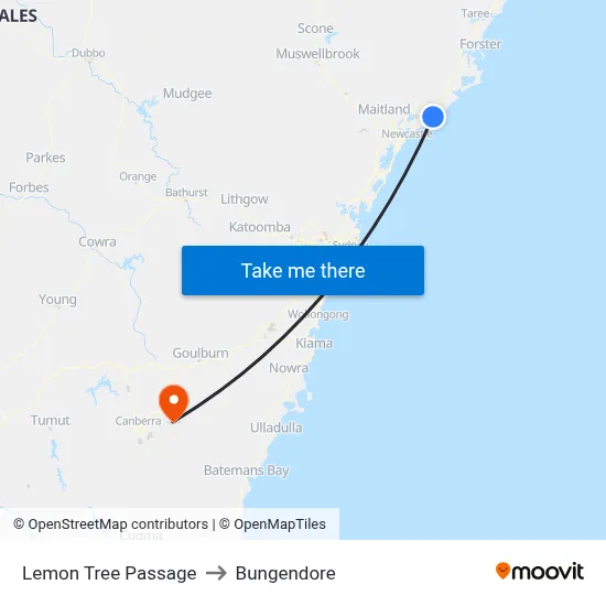 Lemon Tree Passage to Bungendore map