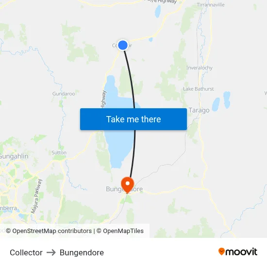 Collector to Bungendore map